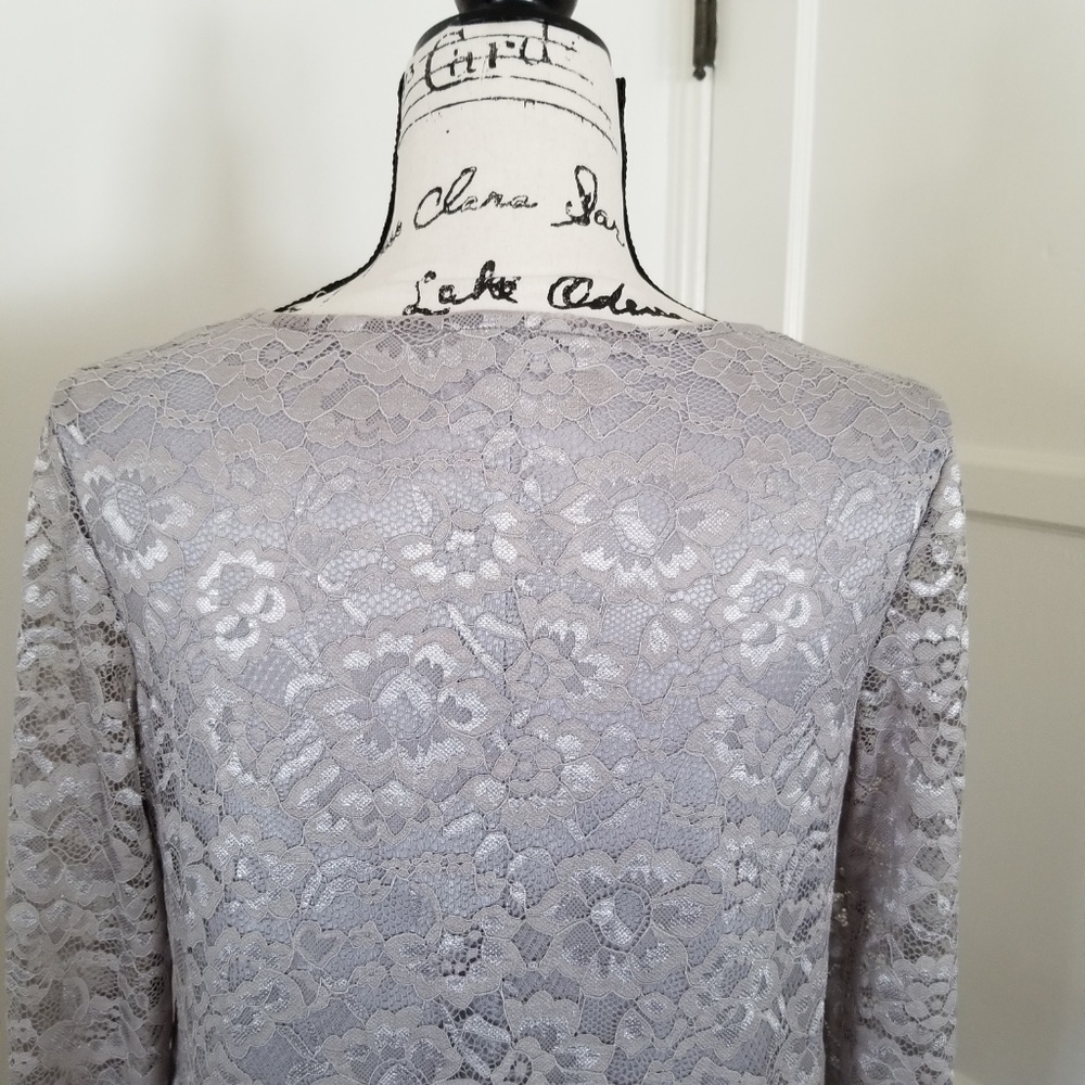Soft Surroundings Laksmi Silver Lace Evening Tunic - Picture 4 of 8